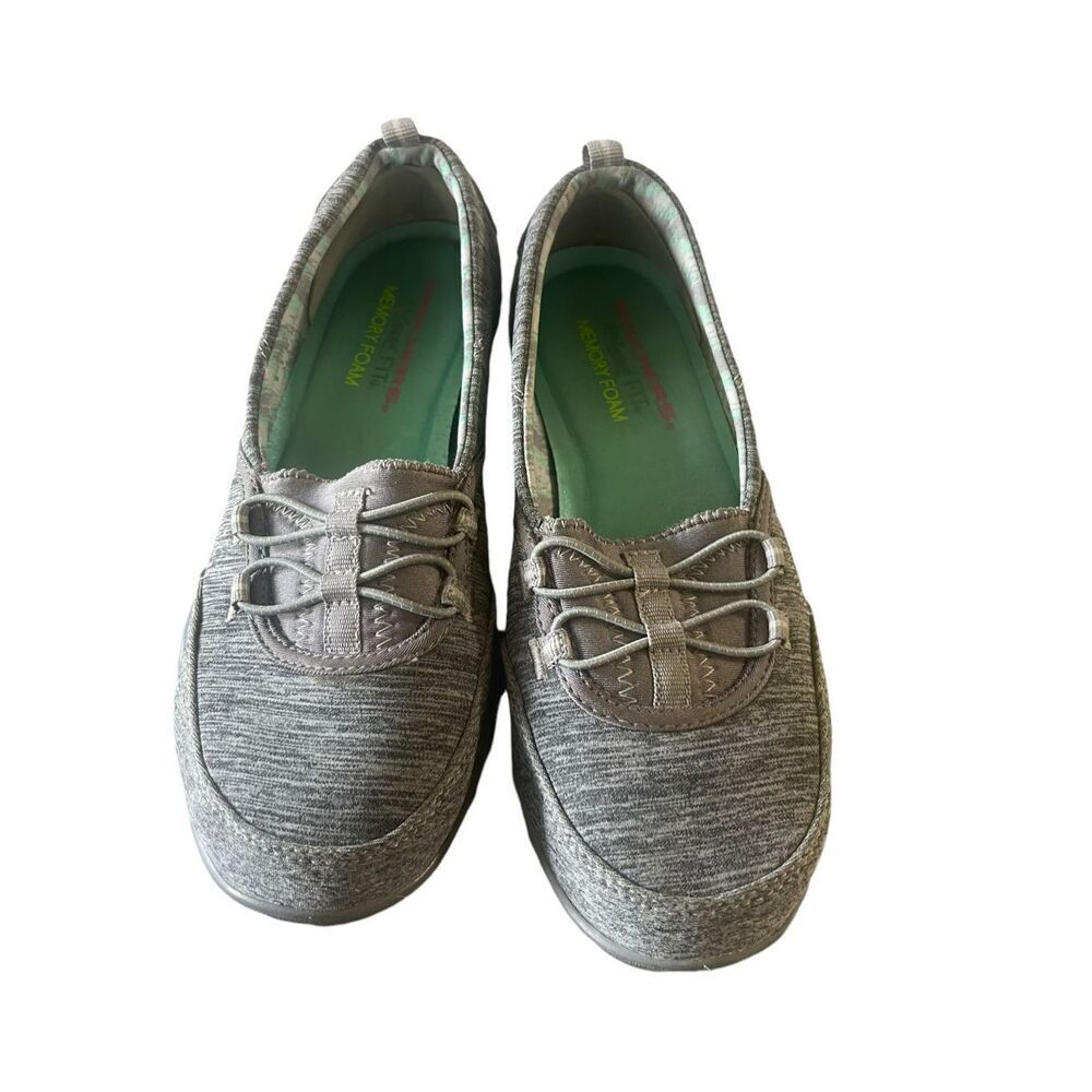 Skechers Womens Gray Heathered Memory Foam Slip-On Walking Shoes Size 6 NWOT
